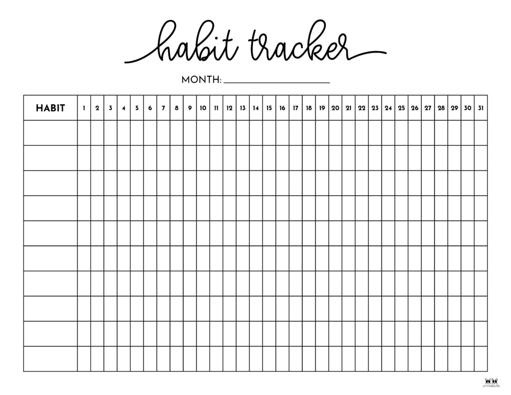 Habit Trackers 25 FREE Printables Printabulls Habit Trackers 25 FREE Printables Printabulls