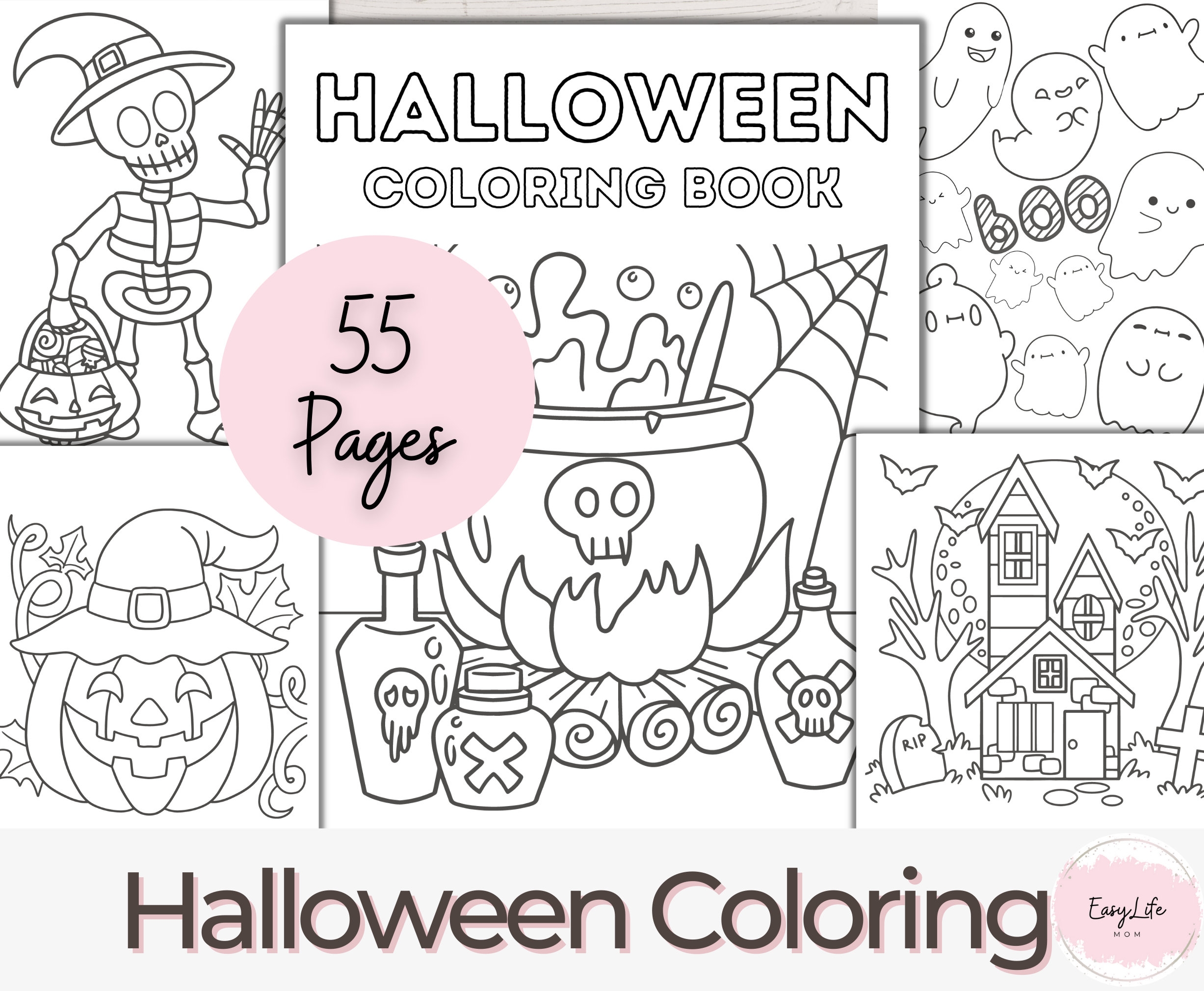 Halloween Coloring Book 55 Halloween Coloring Pages Printable Coloring Book For Kids Etsy Halloween Coloring Book 55 Halloween Coloring Pages Printable Coloring Book For Kids Etsy