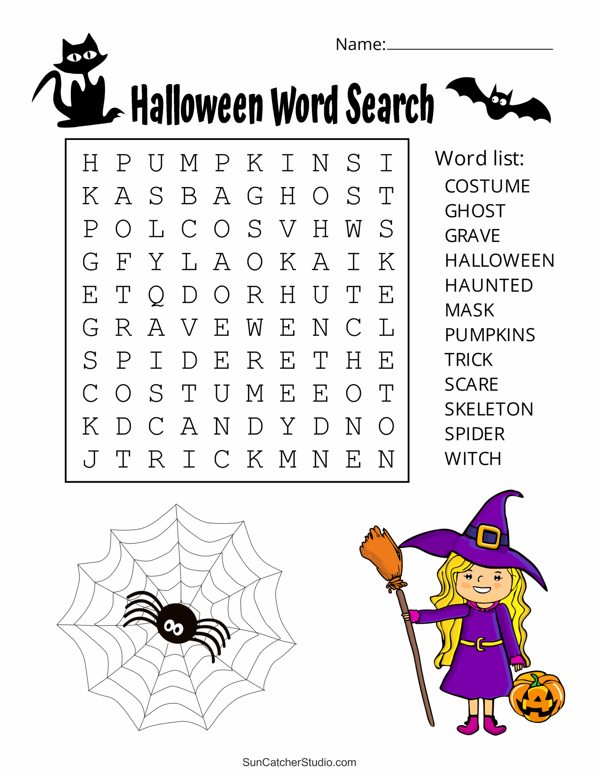 Halloween Word Search Free Printable Puzzles Free Printables Monograms Design Tools Patterns DIY Projects