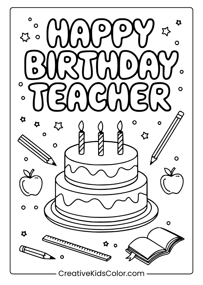 Happy Birthday Coloring Pages 25 Free Printable PDF  Happy Birthday Coloring Pages 25 Free Printable PDF