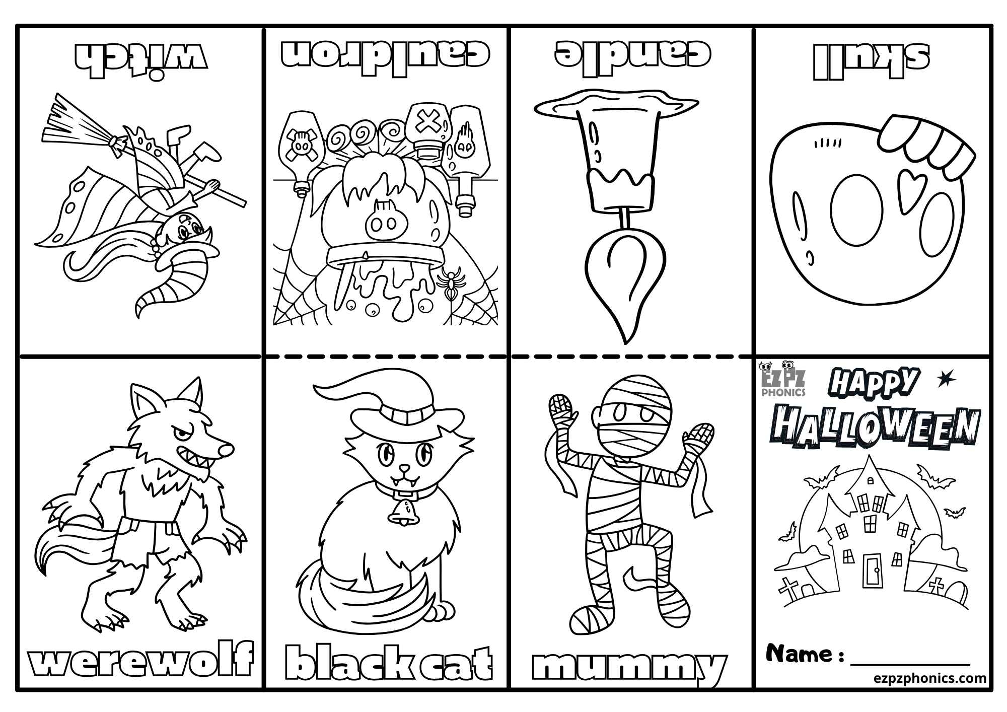 Happy Halloween Mini Coloring Book Free Printable PDF Download Number 3 Ezpzlearn Happy Halloween Mini Coloring Book Free Printable PDF Download Number 3 Ezpzlearn