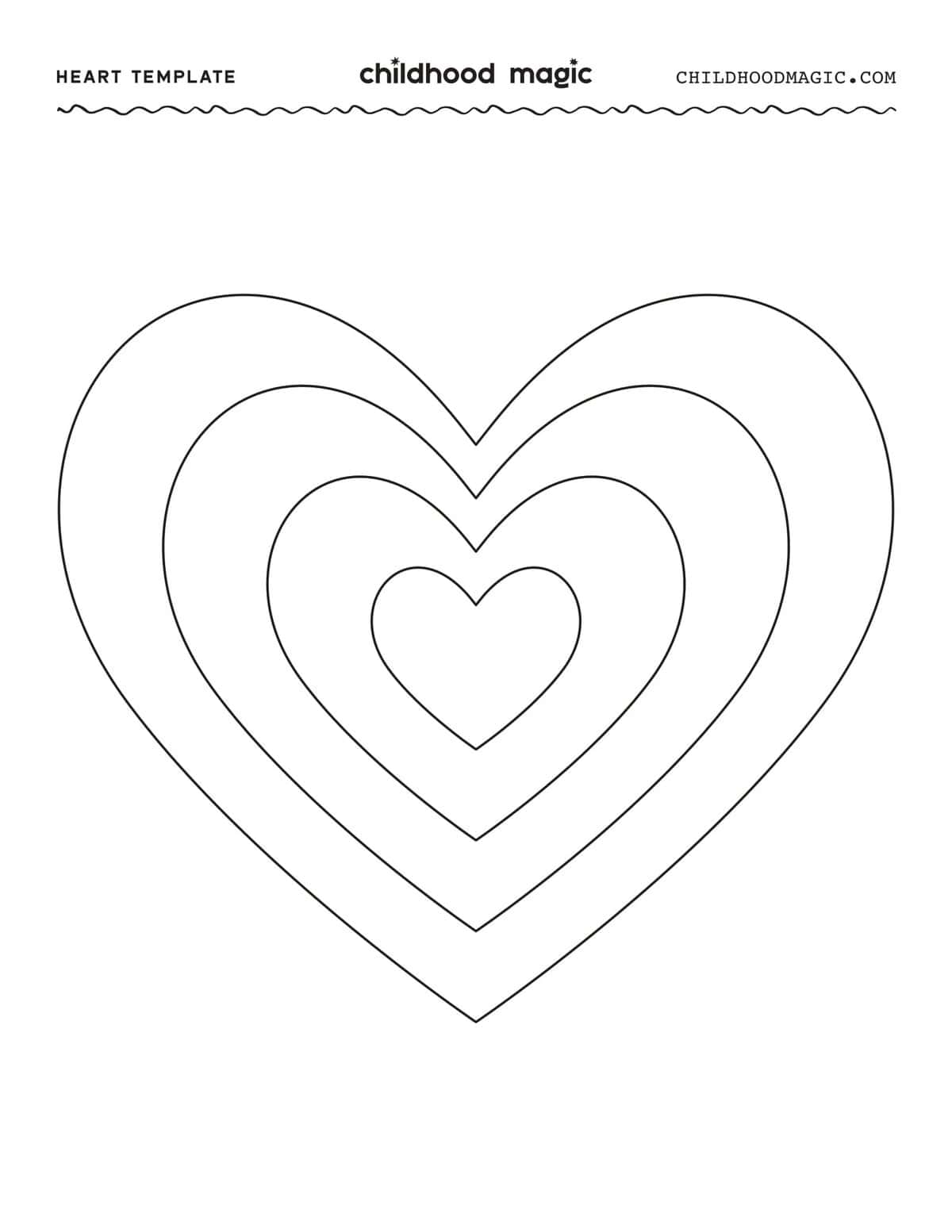 Heart Template Coloring Page Childhood Magic Heart Template Coloring Page Childhood Magic