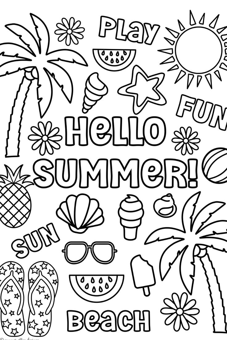coloring pages printable summer coloring pages printable summer