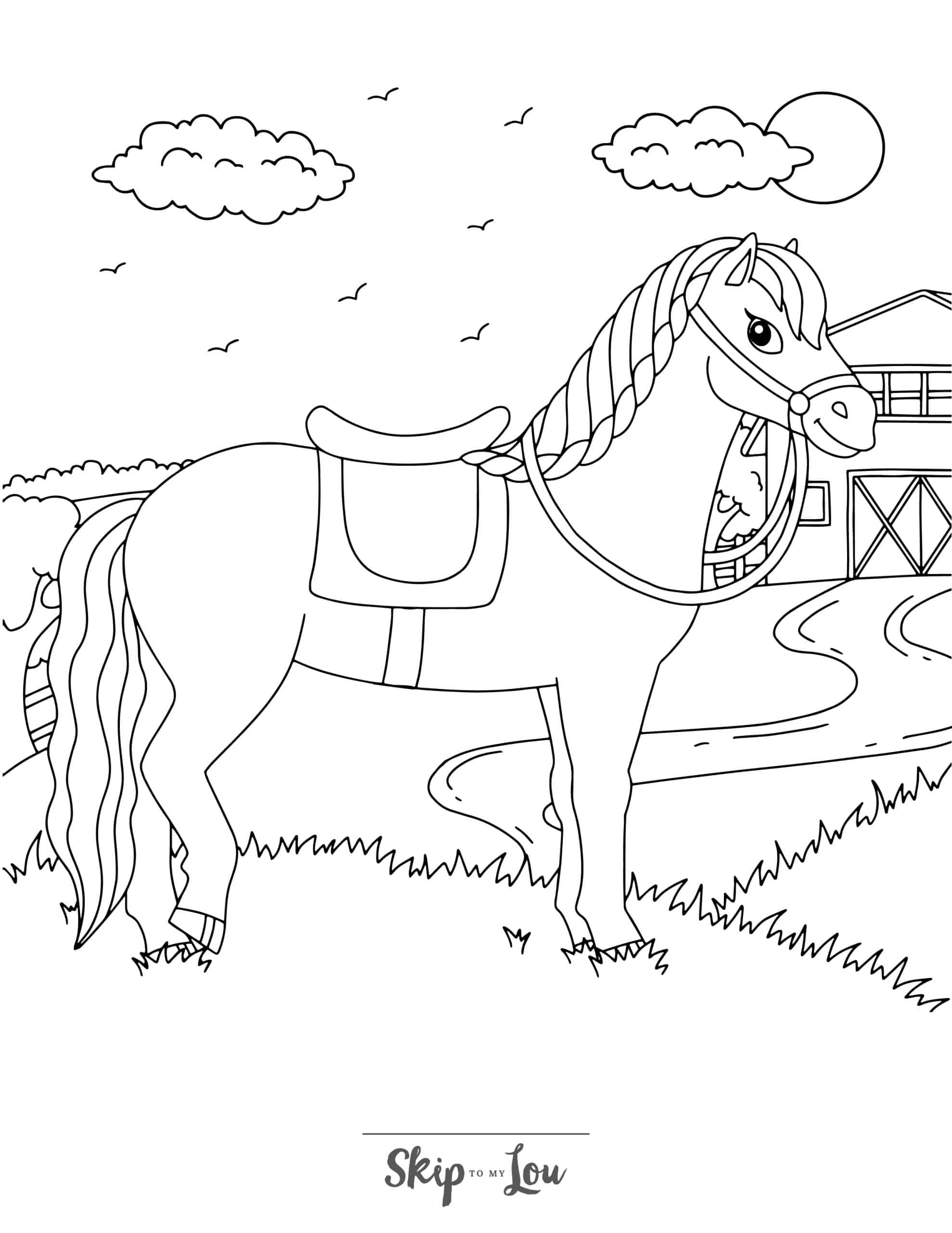 horse coloring books printable