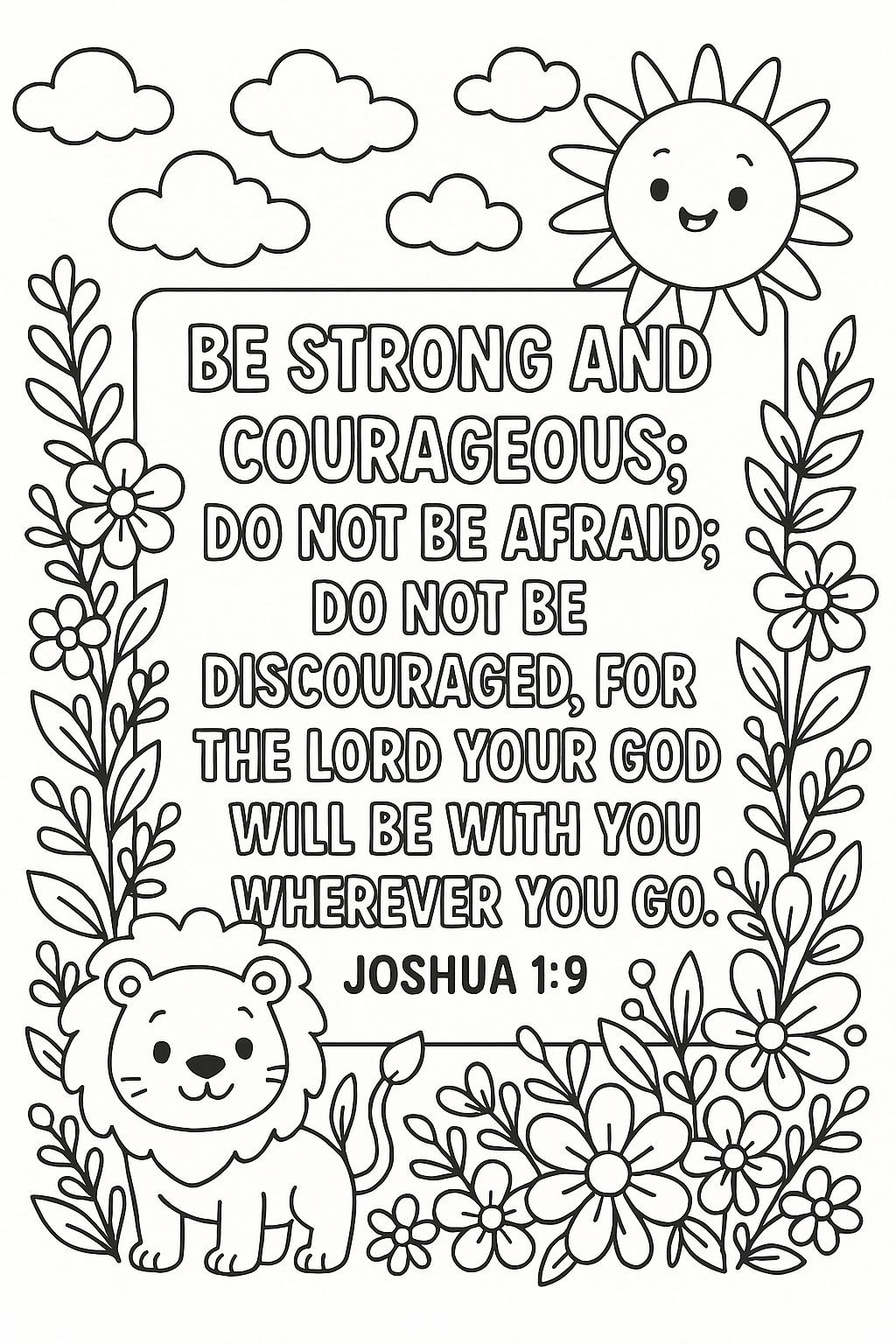 Joshua 1 9 Bible Verse Coloring Page For Kids Be Strong And Courageous Christian Printable For Sunday School Faith Activities Etsy Joshua 1 9 Bible Verse Coloring Page For Kids Be Strong And Courageous Christian Printable For Sunday School Faith Activities Etsy