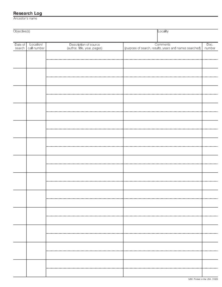 Keeping A Research Log FamilySearch