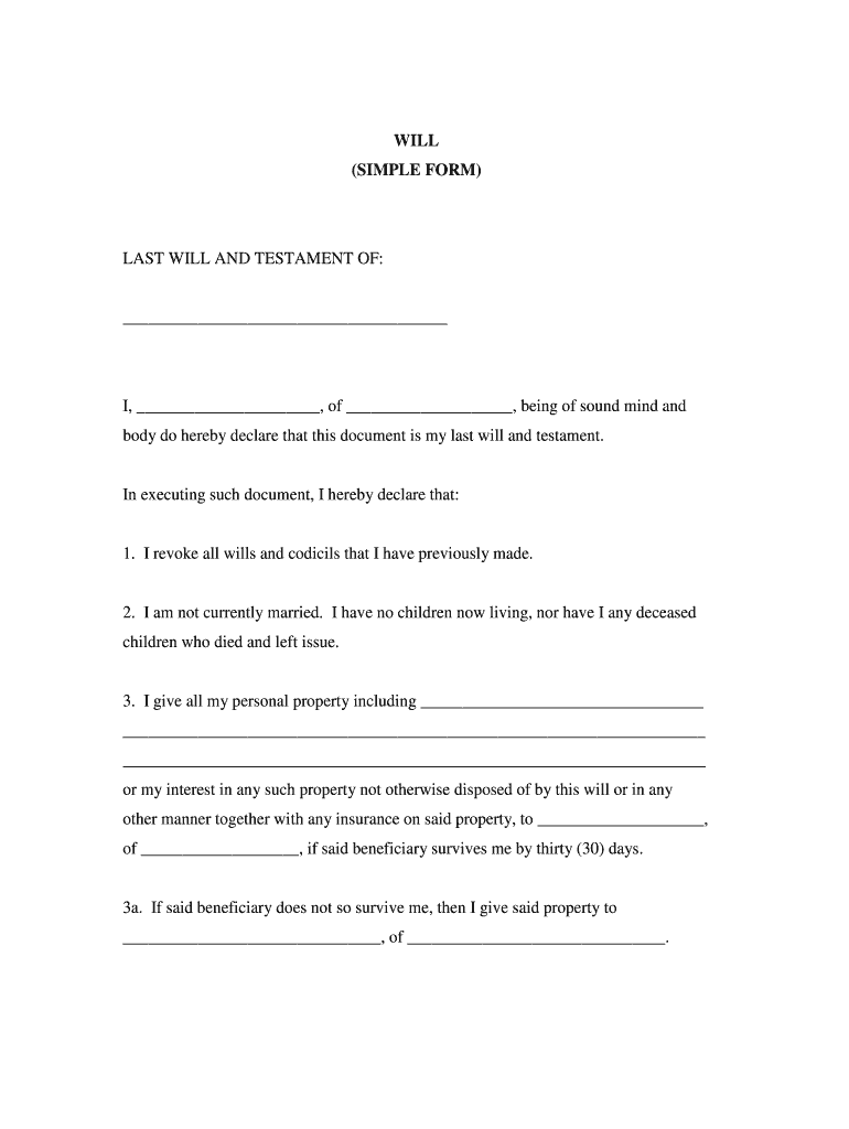 Last Will And Testament Form Fill Online Printable Fillable Blank PdfFiller Last Will And Testament Form Fill Online Printable Fillable Blank PdfFiller