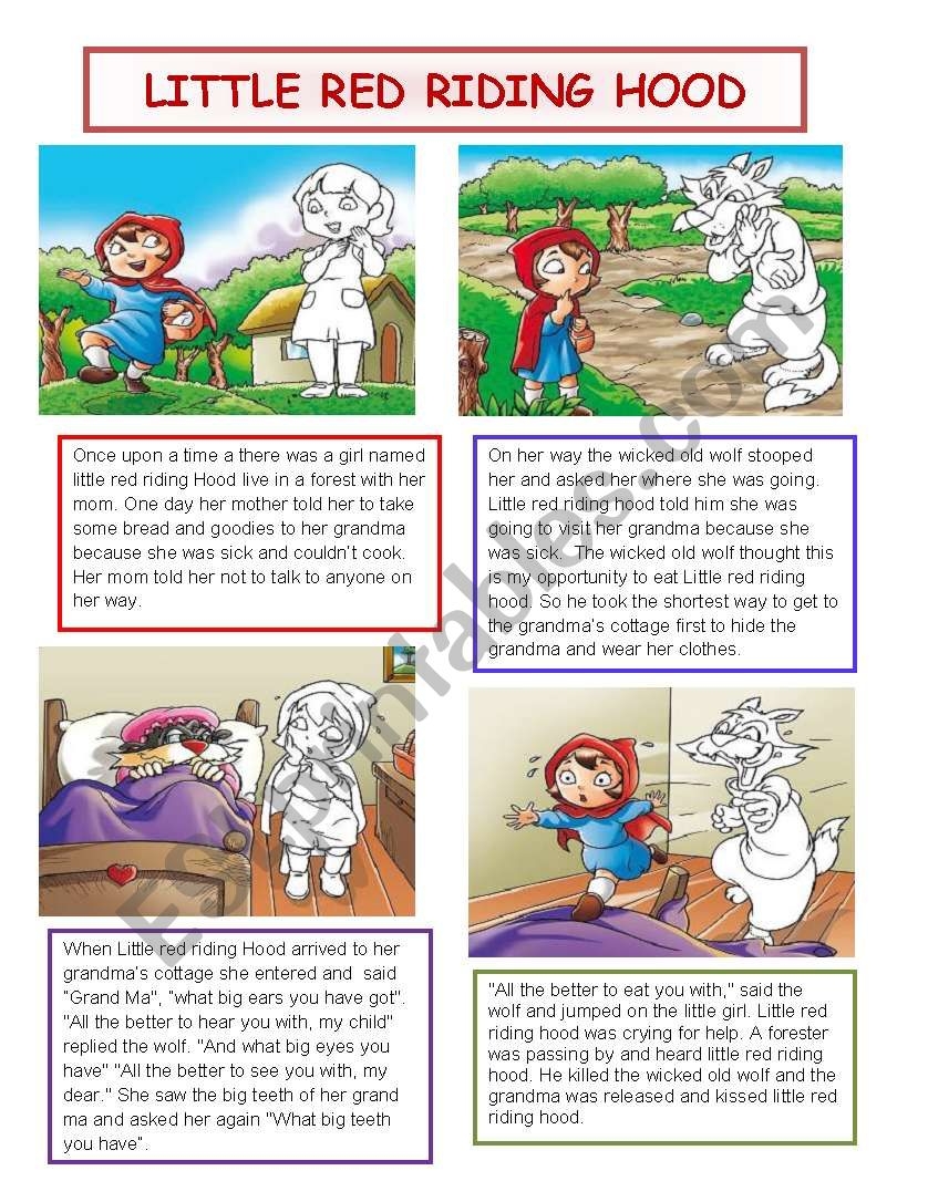 LITTLE RED RIDING HOOD ESL Worksheet By Lilianamontoya13 LITTLE RED RIDING HOOD ESL Worksheet By Lilianamontoya13