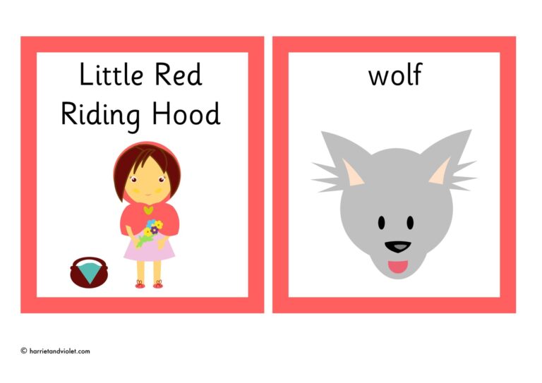 Little Red Riding Hood Flashcards Printable Teaching Resources Print Play Learn