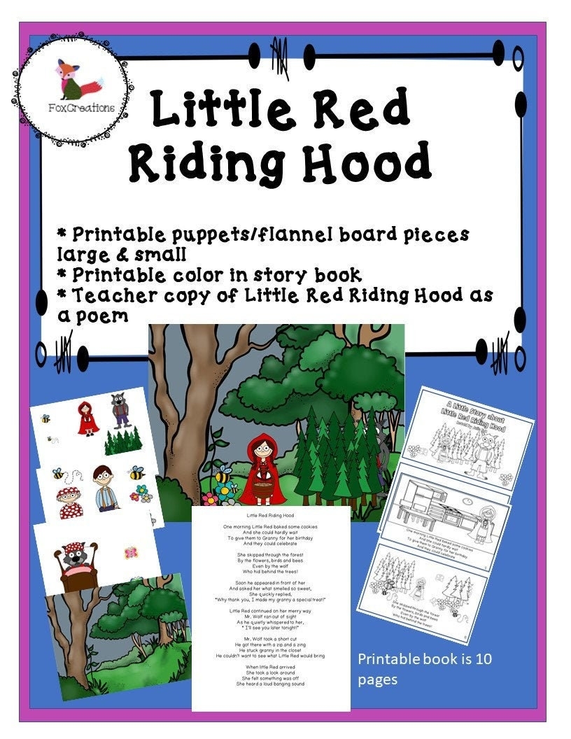 Little Red Riding Hood Printable Flannel magnet Board Pieces Printable Color In Book Story Teachers Resource Daycare Etsy Little Red Riding Hood Printable Flannel magnet Board Pieces Printable Color In Book Story Teachers Resource Daycare Etsy