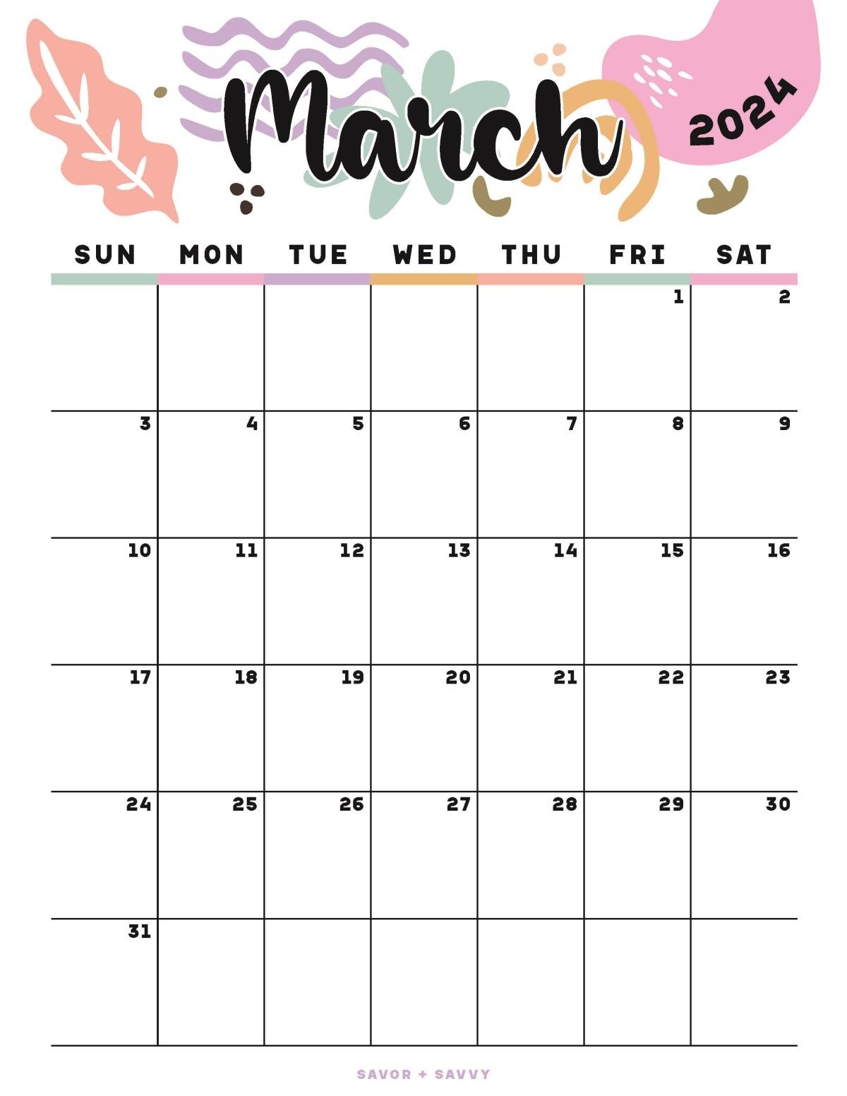 march printable cal march printable cal