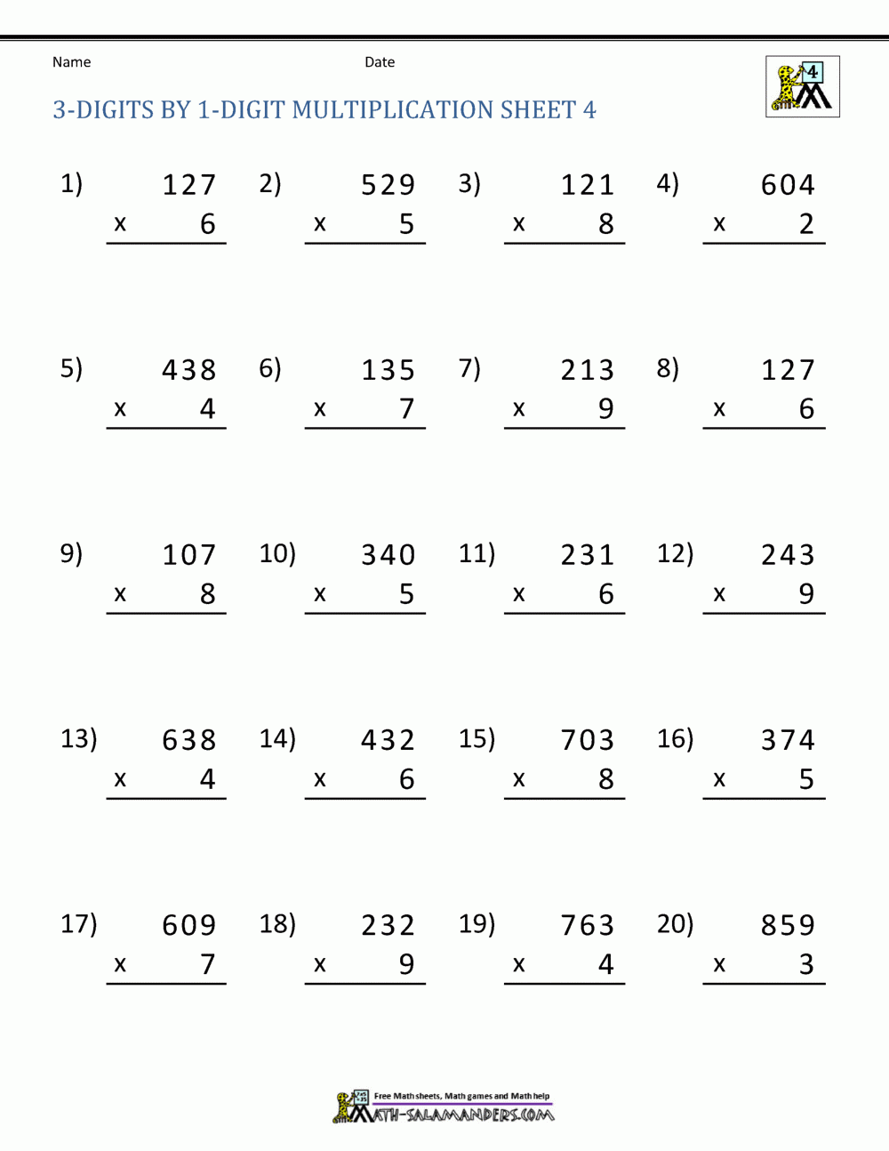 printable multiplication sheets