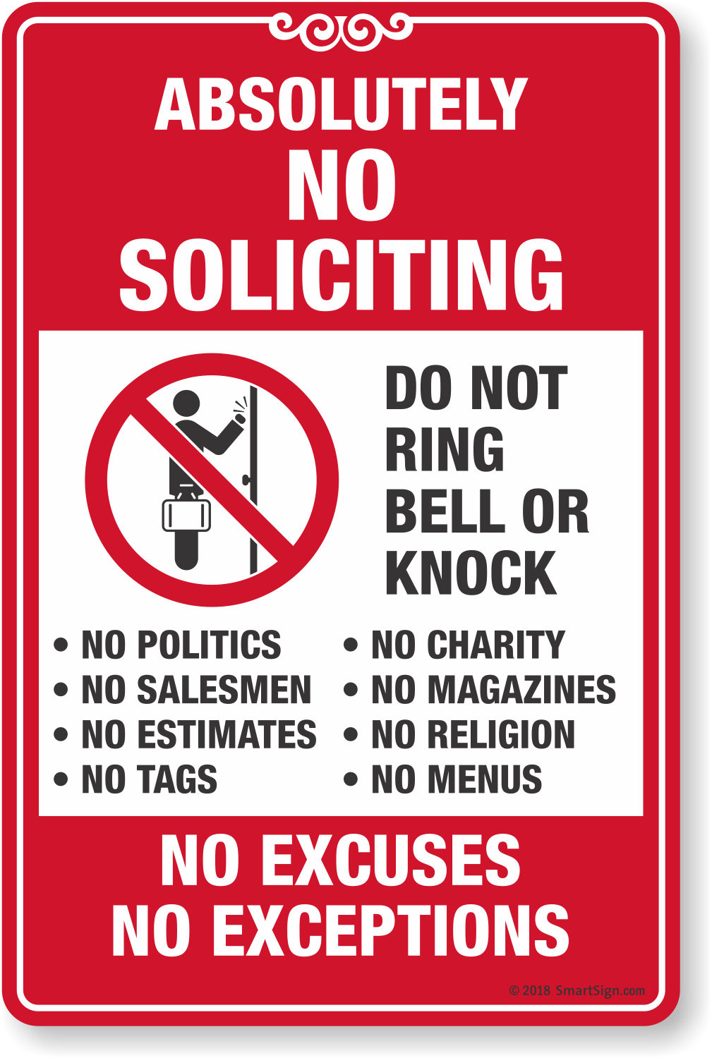 no soliciting sign printable