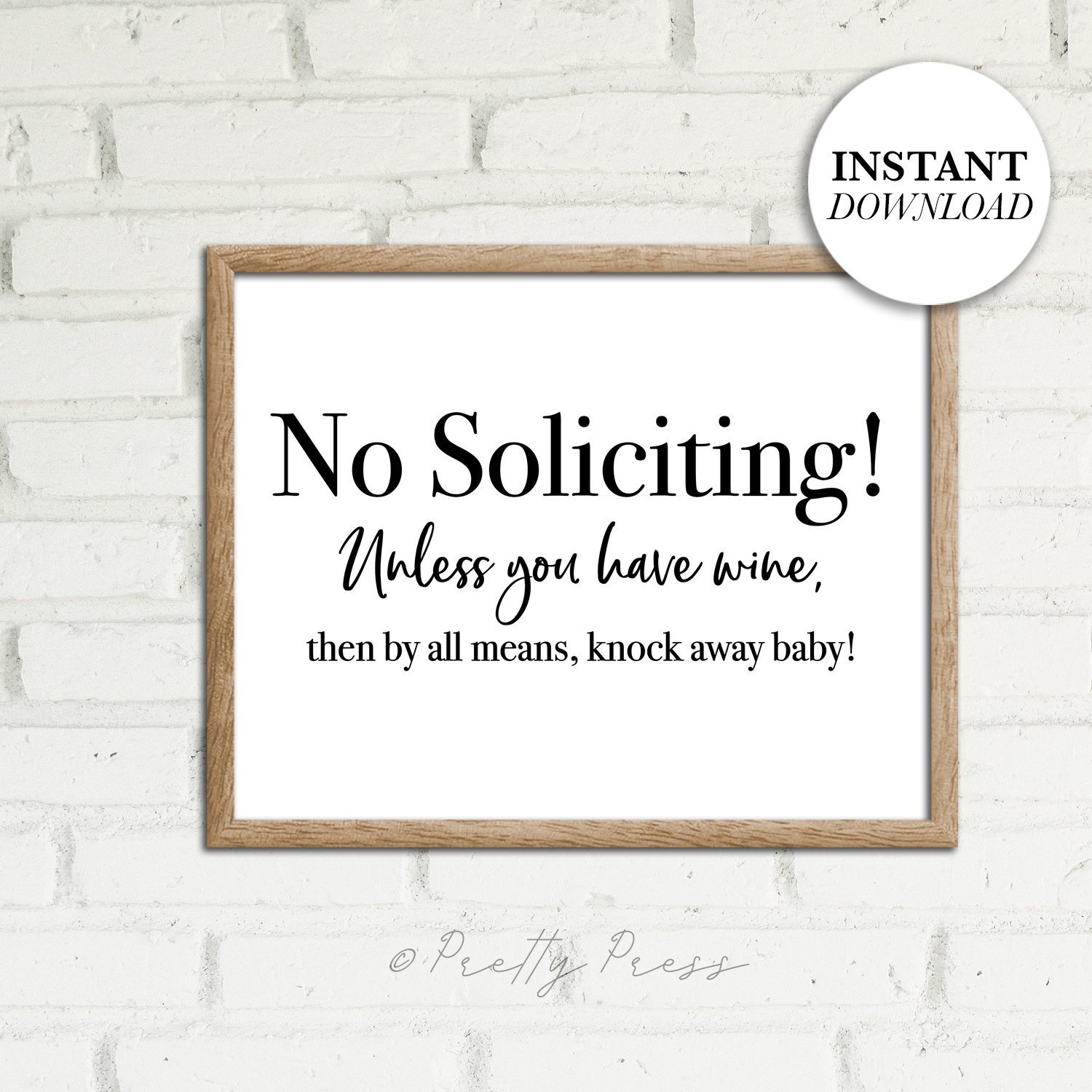 No Soliciting Sign Printable Art Funny Art For Home No Soliciting Unless You Have WINE Home Decor Entrance Sign DIY Printable Art Etsy Denmark