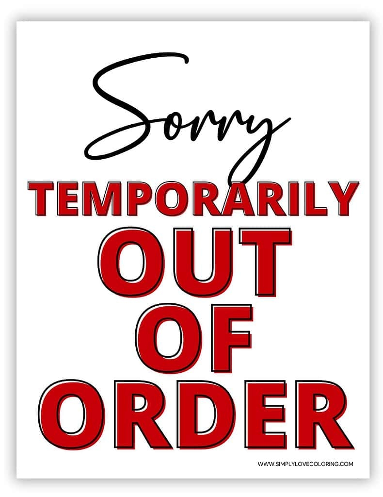 Out Of Order Sign Printable Free PDF Downloads Simply Love Coloring Out Of Order Sign Printable Free PDF Downloads Simply Love Coloring