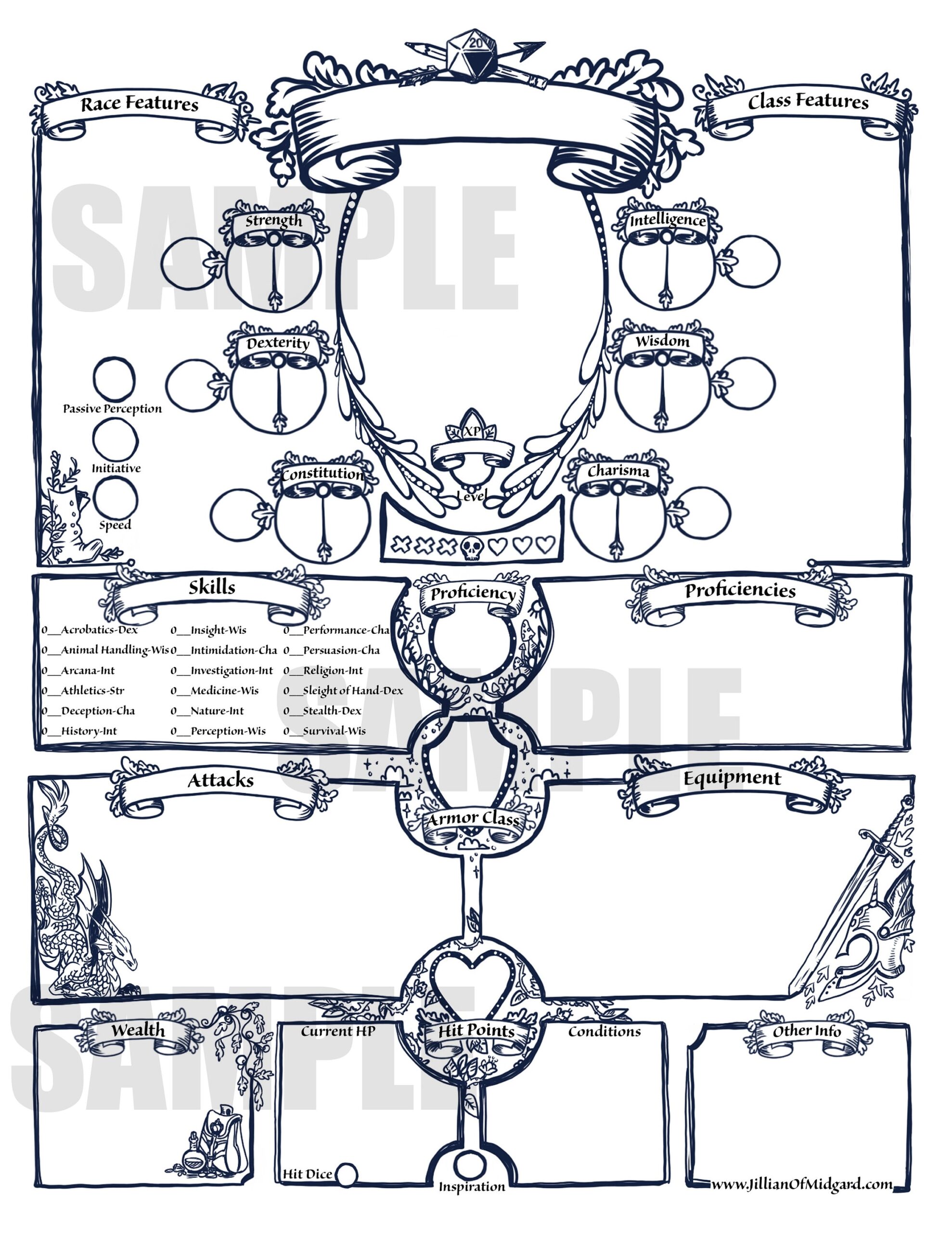 dnd printable character sheet dnd printable character sheet