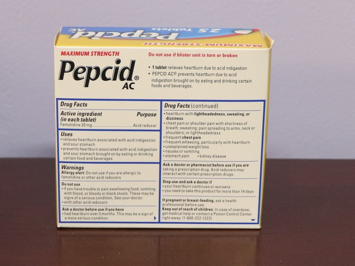 PEPCID 20mg Famotidine Strength 25 Tablets For Sale Online EBay PEPCID 20mg Famotidine Strength 25 Tablets For Sale Online EBay