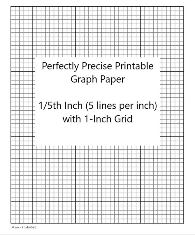 Perfectly Scaled And Precise Printable Graph Paper 1 5 Inch 5 5 5 Lines Per Inch With 1 Inch Grid Etsy