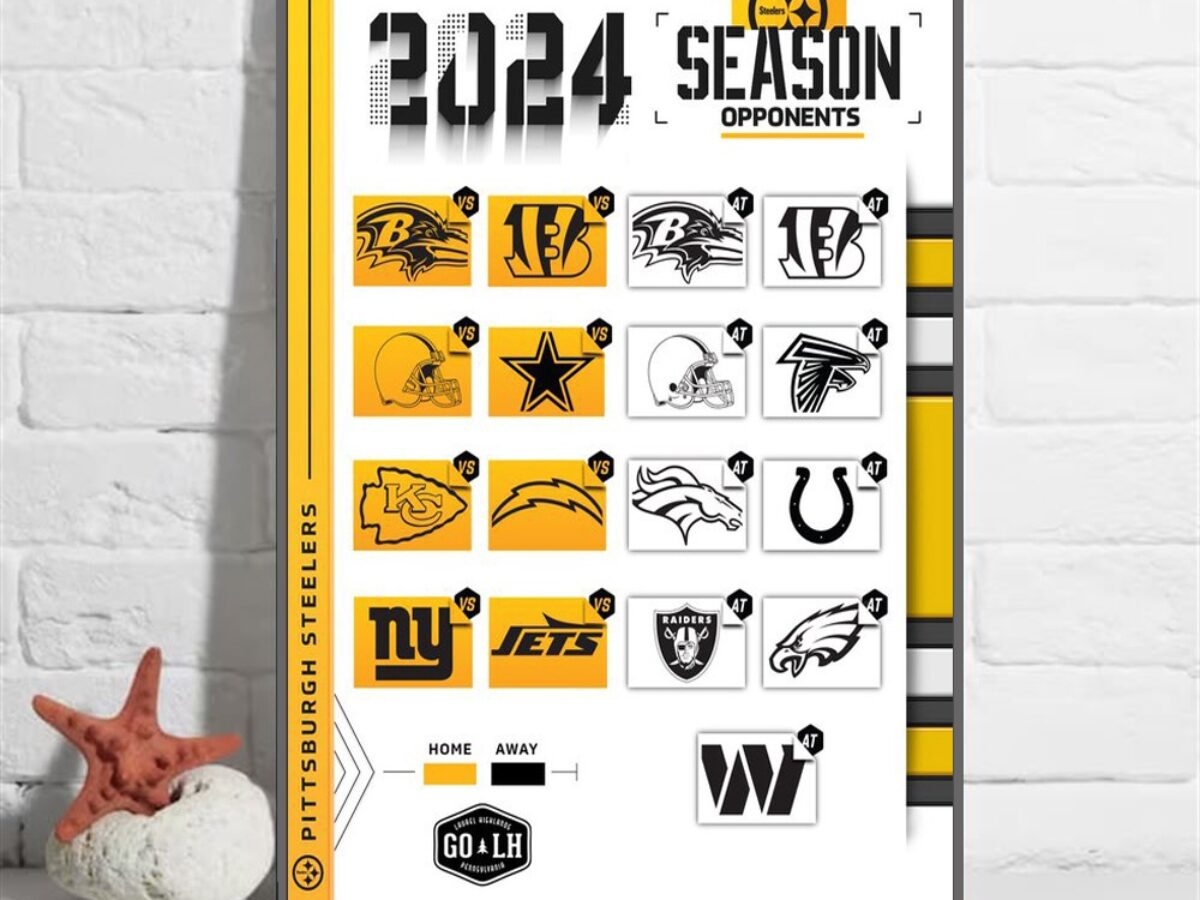 Pittsburgh Steelers 2024 NFL Season Schedule Poster Canvas Wall Art Pittsburgh Steelers 2024 NFL Season Schedule Poster Canvas Wall Art