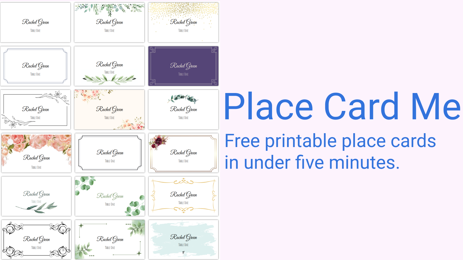 Place Card Me Printable Place Cards In Under Five Minutes  Place Card Me Printable Place Cards In Under Five Minutes