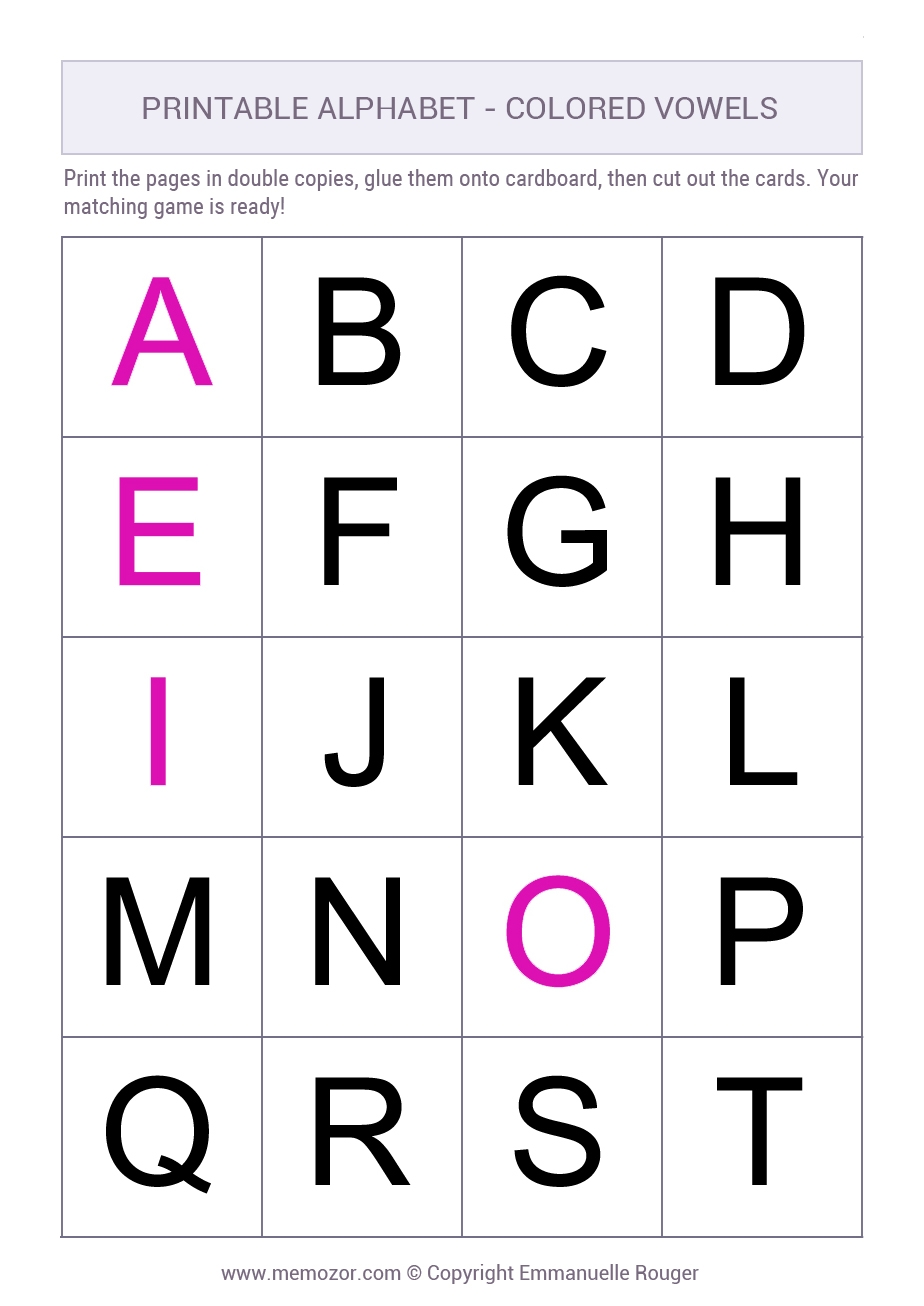 Printable Alphabet Letters 26 Letters A Z Memozor Printable Alphabet Letters 26 Letters A Z Memozor