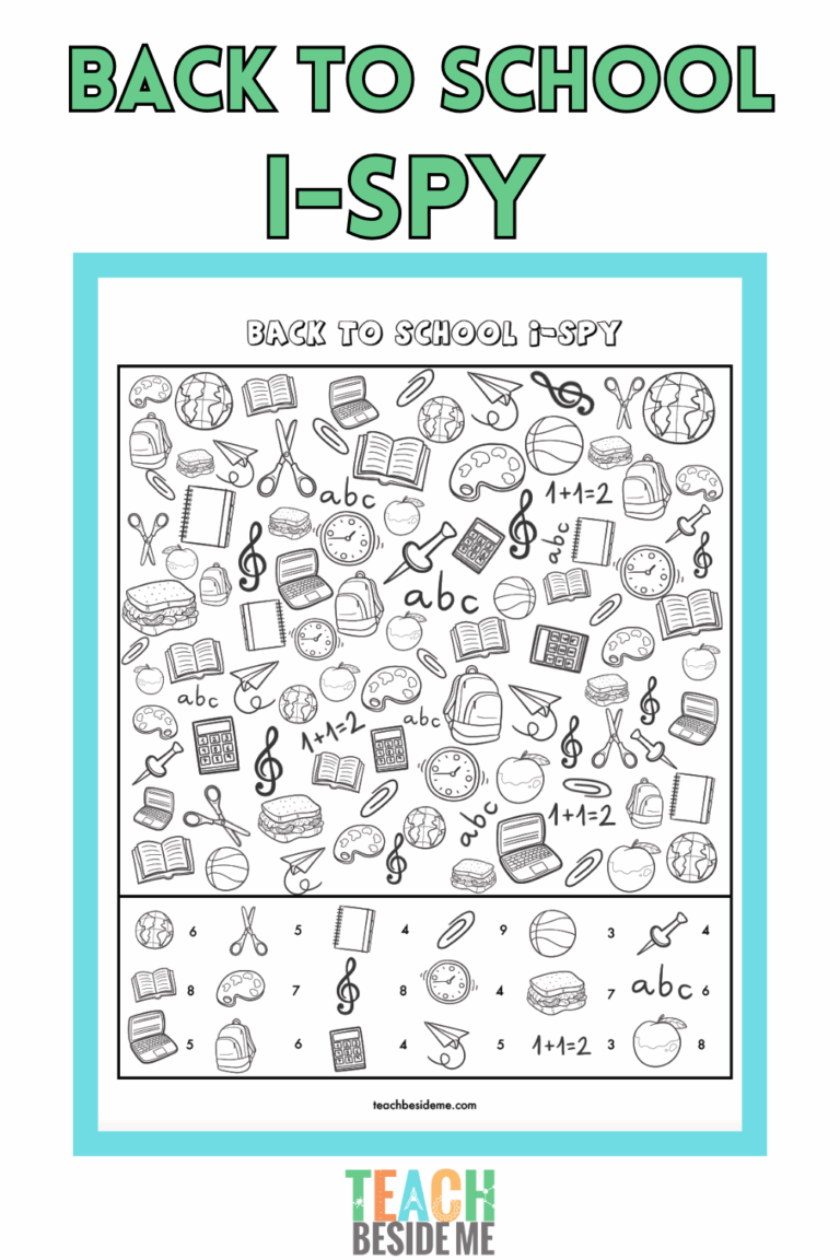Printable Back To School I Spy Teach Beside Me