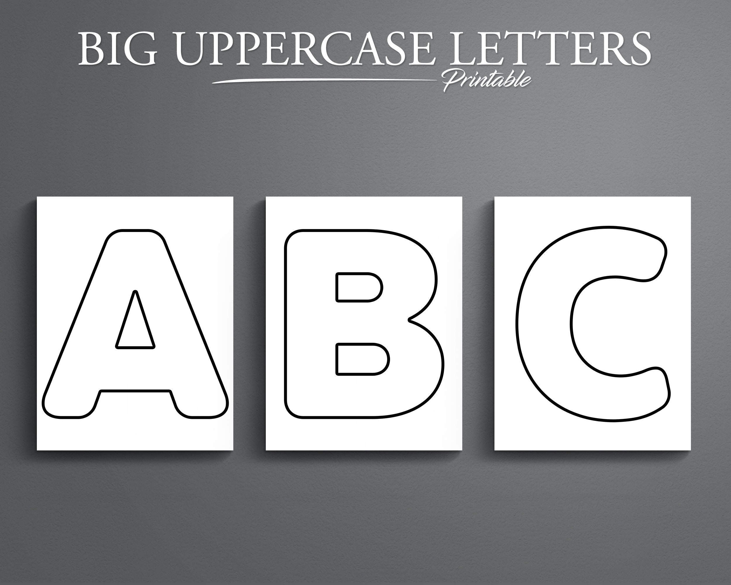Printable Big Uppercase Letters Printable Alphabet 26 Pages Etsy Printable Big Uppercase Letters Printable Alphabet 26 Pages Etsy