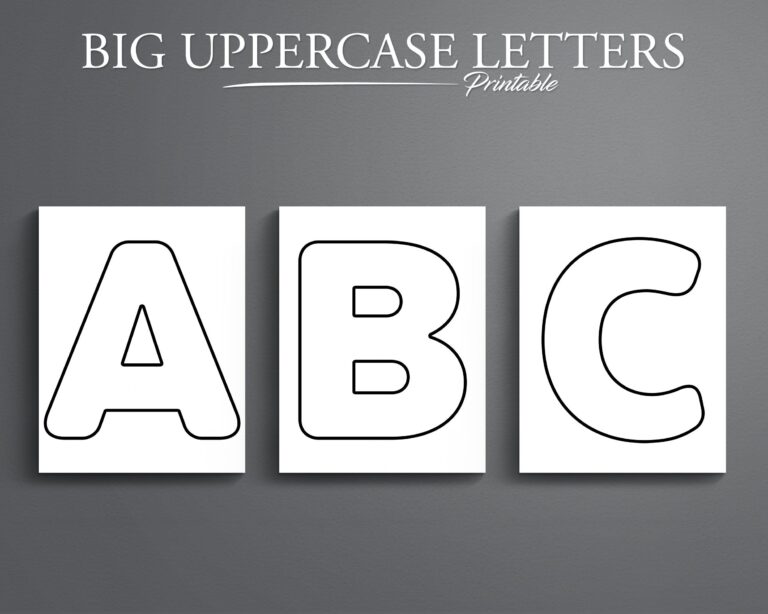 Printable Big Uppercase Letters Printable Alphabet 26 Pages Etsy