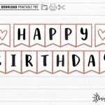 Printable Happy Birthday Banner INSTANT DOWNLOAD DIY Download Print Rose Gold Glitter Bday Party Decor Bunting Etsy