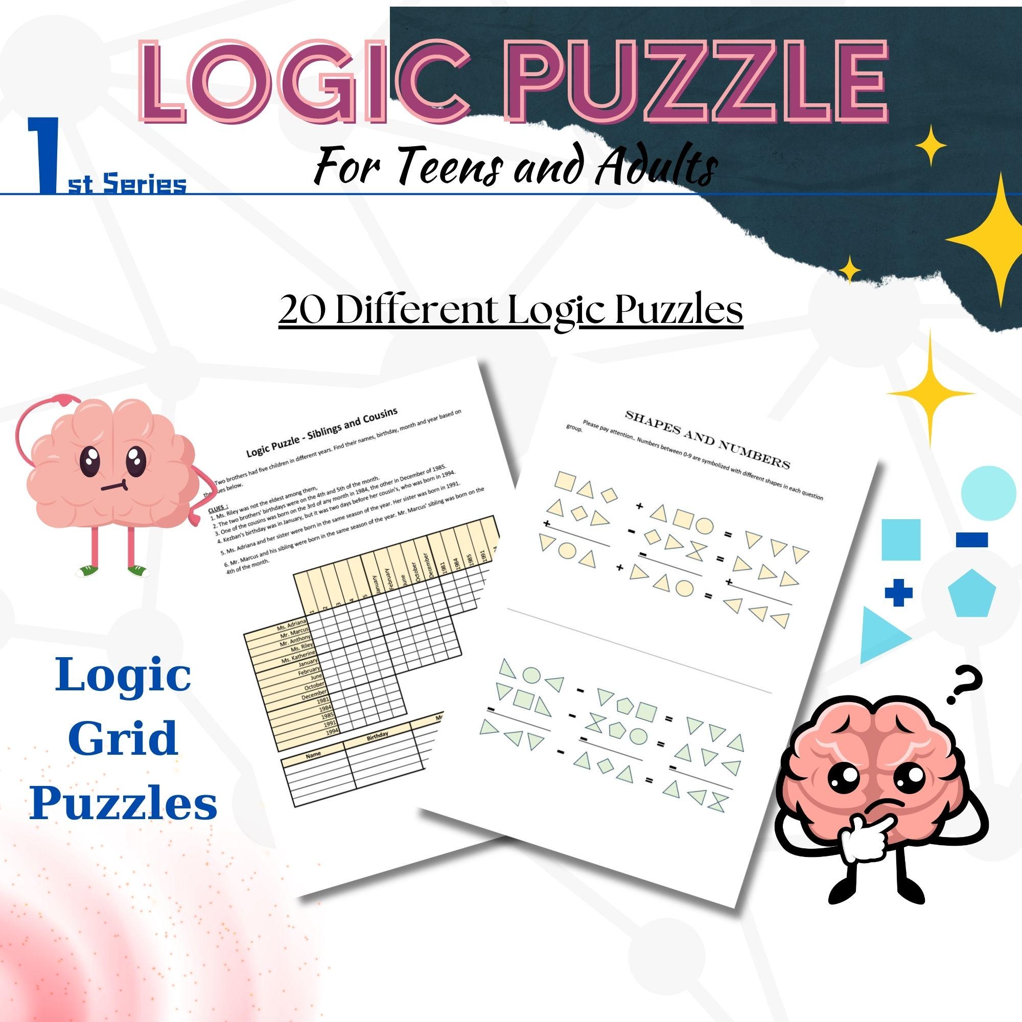 Printable Logic Grid Puzzles Brain Teaser Game digital Download A4 Size Etsy Printable Logic Grid Puzzles Brain Teaser Game digital Download A4 Size Etsy