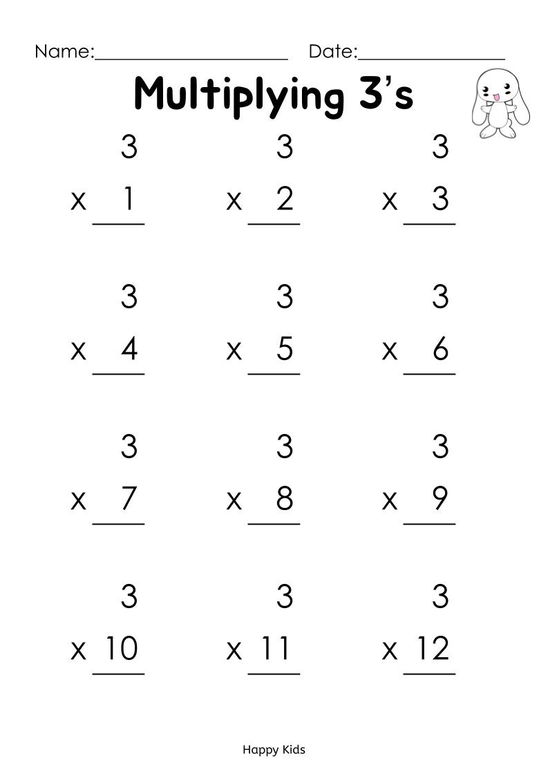 Printable Multiplication Worksheets Times Tables 1 12 PDF Etsy