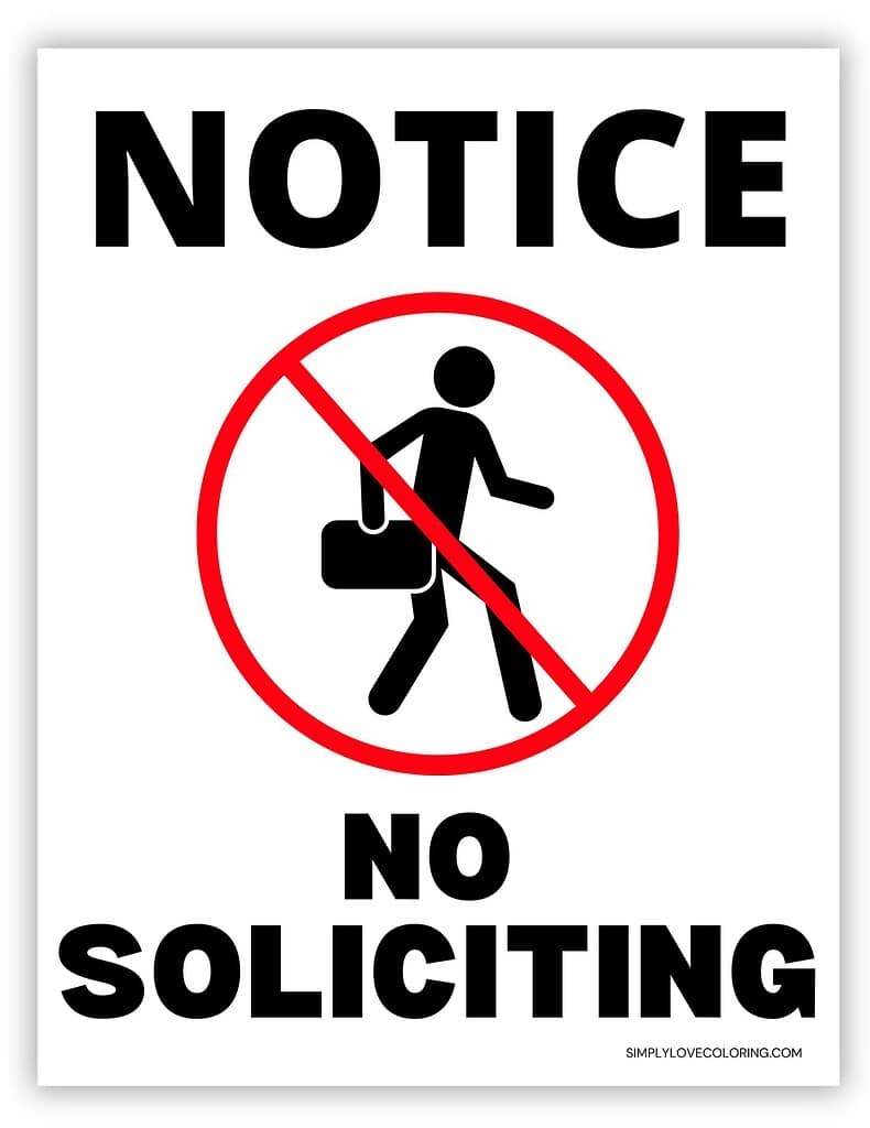 Printable No Soliciting Sign Free PDF Downloads Simply Love Coloring