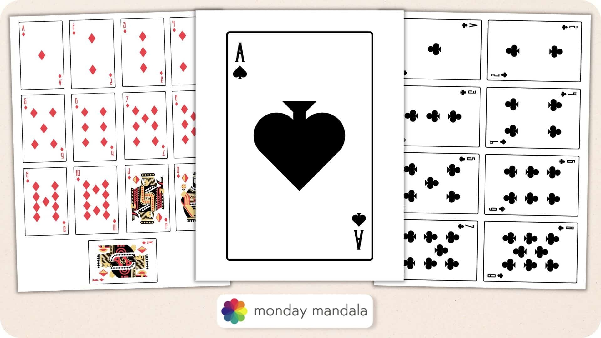 Printable Playing Cards Free PDF Sheets In 3 Sizes  Printable Playing Cards Free PDF Sheets In 3 Sizes