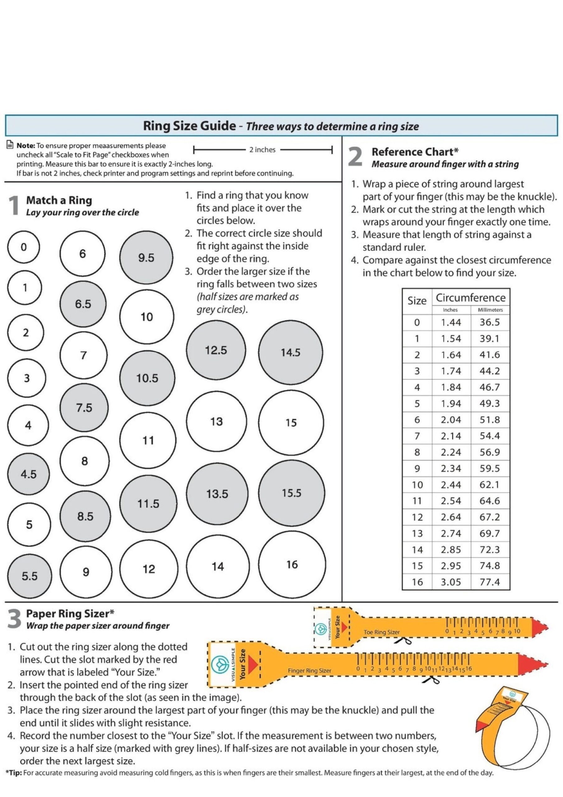 Printable Ring Size Chart International Conversion Guide instant Download Etsy Hong Kong