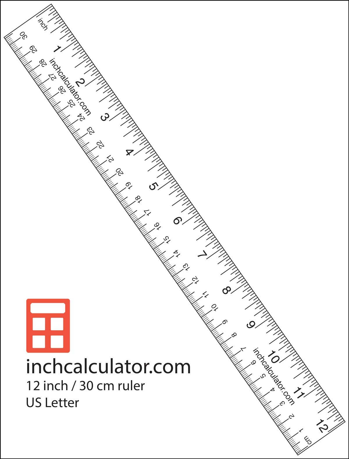 Printable Rulers Free 12 Rulers Inch Calculator Printable Rulers Free 12 Rulers Inch Calculator