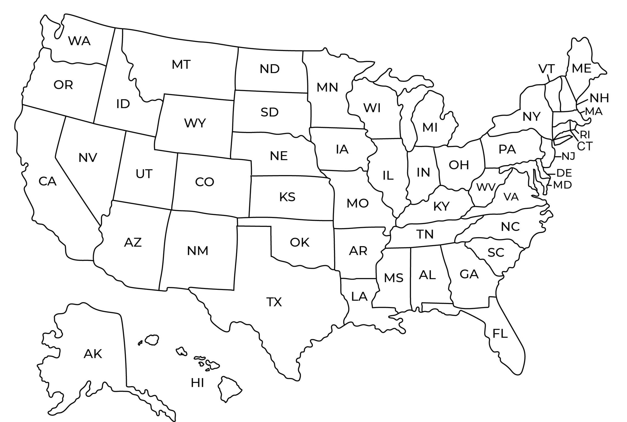 Printable USA Map Black White USA Wall Art With States Cute United States Map Download Modern Minimalist Geography Decor Etsy Printable USA Map Black White USA Wall Art With States Cute United States Map Download Modern Minimalist Geography Decor Etsy