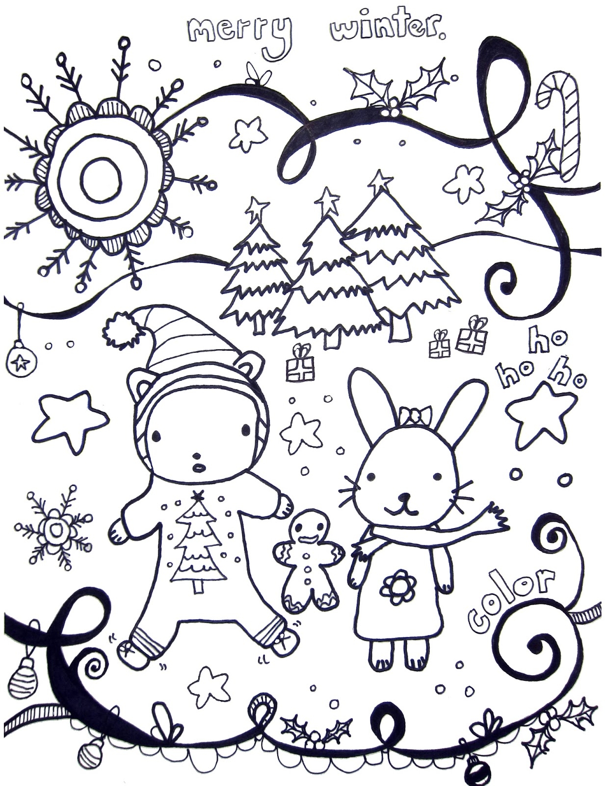 Printable Winter Coloring Pages Marcia Beckett Printable Winter Coloring Pages Marcia Beckett
