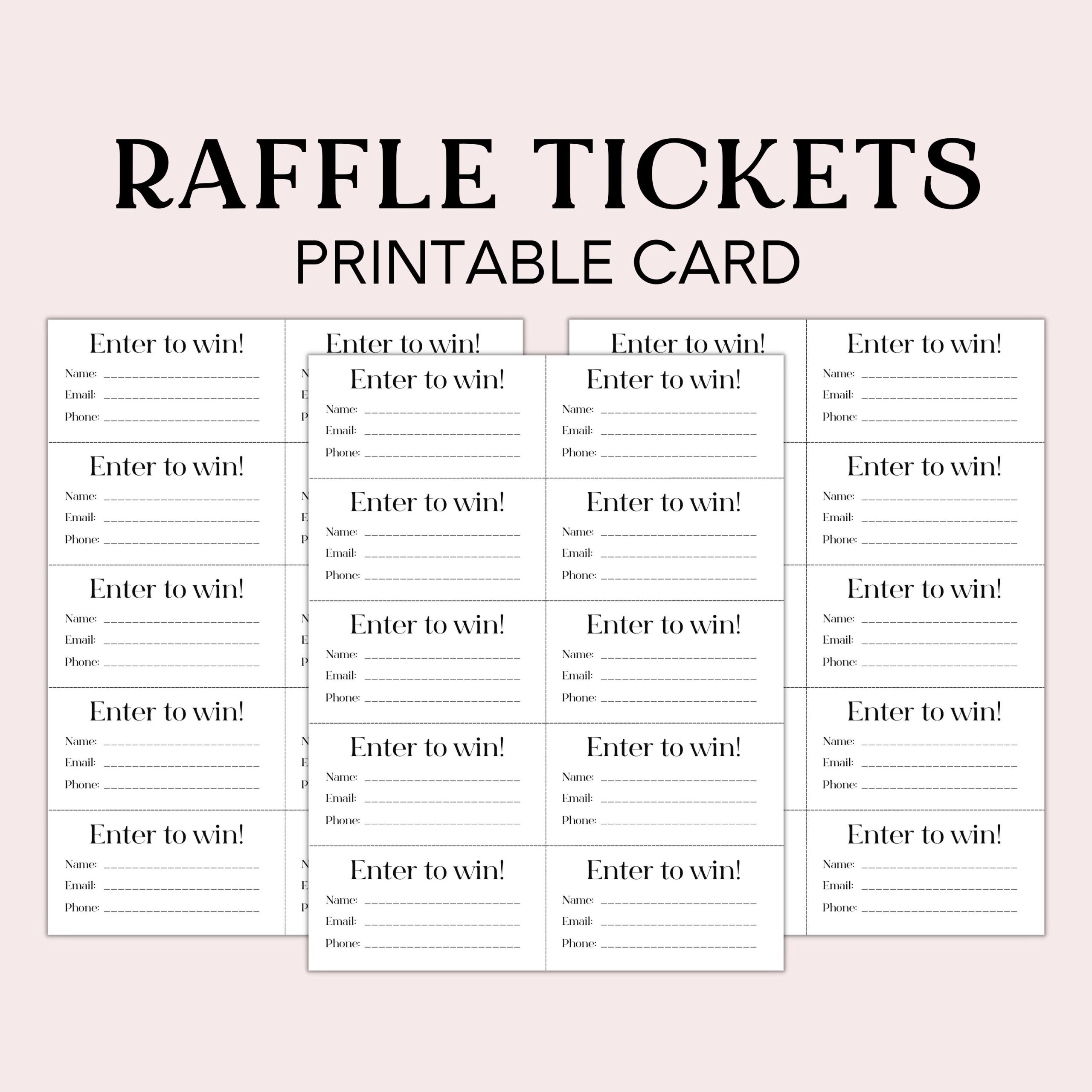 Raffle Ticket Form Printable Enter To Win Ticket Drawing Slips Etsy Raffle Ticket Form Printable Enter To Win Ticket Drawing Slips Etsy