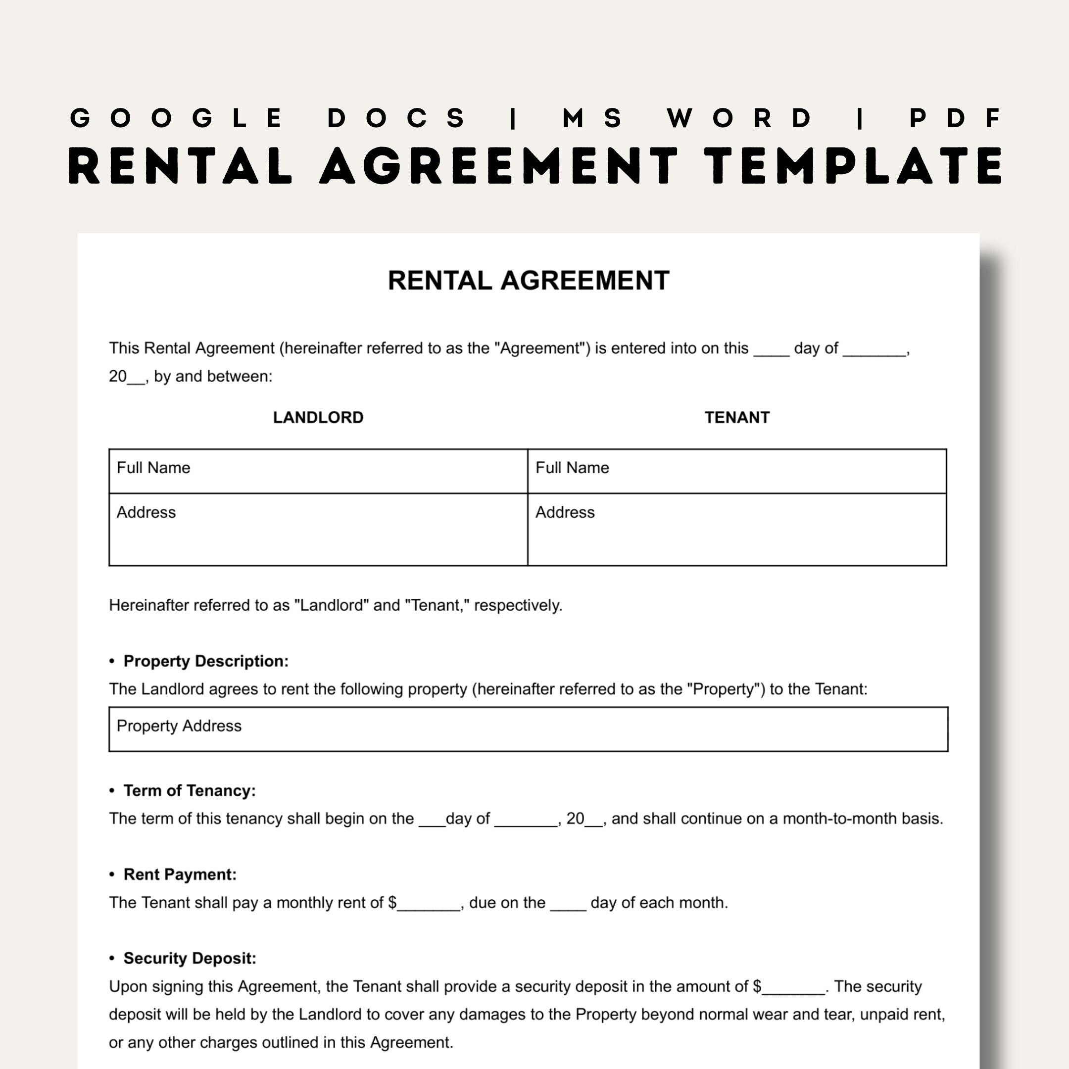 Rental Agreement Templates Simple Editable Rental Agreements Form Printable Lease Fillable Rent Contract Google Docs Word PDF Etsy Rental Agreement Templates Simple Editable Rental Agreements Form Printable Lease Fillable Rent Contract Google Docs Word PDF Etsy
