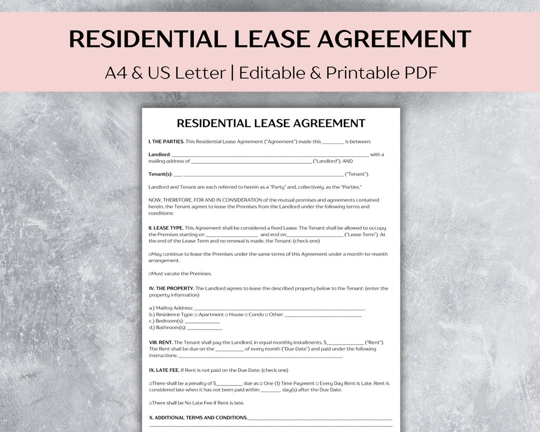 Residential Lease Agreement Template Printable Rental Agreement PDF Landlord Forms Tenant Landlord Contract Editable Rental Application Etsy Residential Lease Agreement Template Printable Rental Agreement PDF Landlord Forms Tenant Landlord Contract Editable Rental Application Etsy