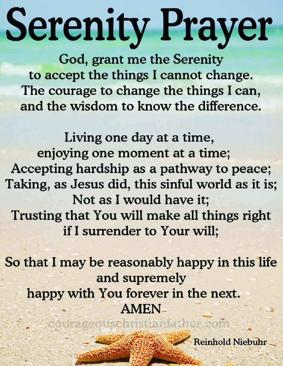 Serenity Prayer Courageous Christian Father Serenity Prayer Courageous Christian Father