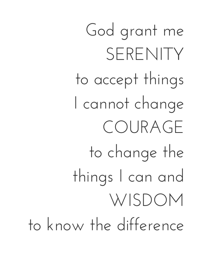 Serenity Prayer Printable Hungry Happy Home