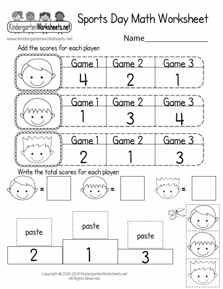 Sports Day Math Worksheet Free Printable Digital PDF
