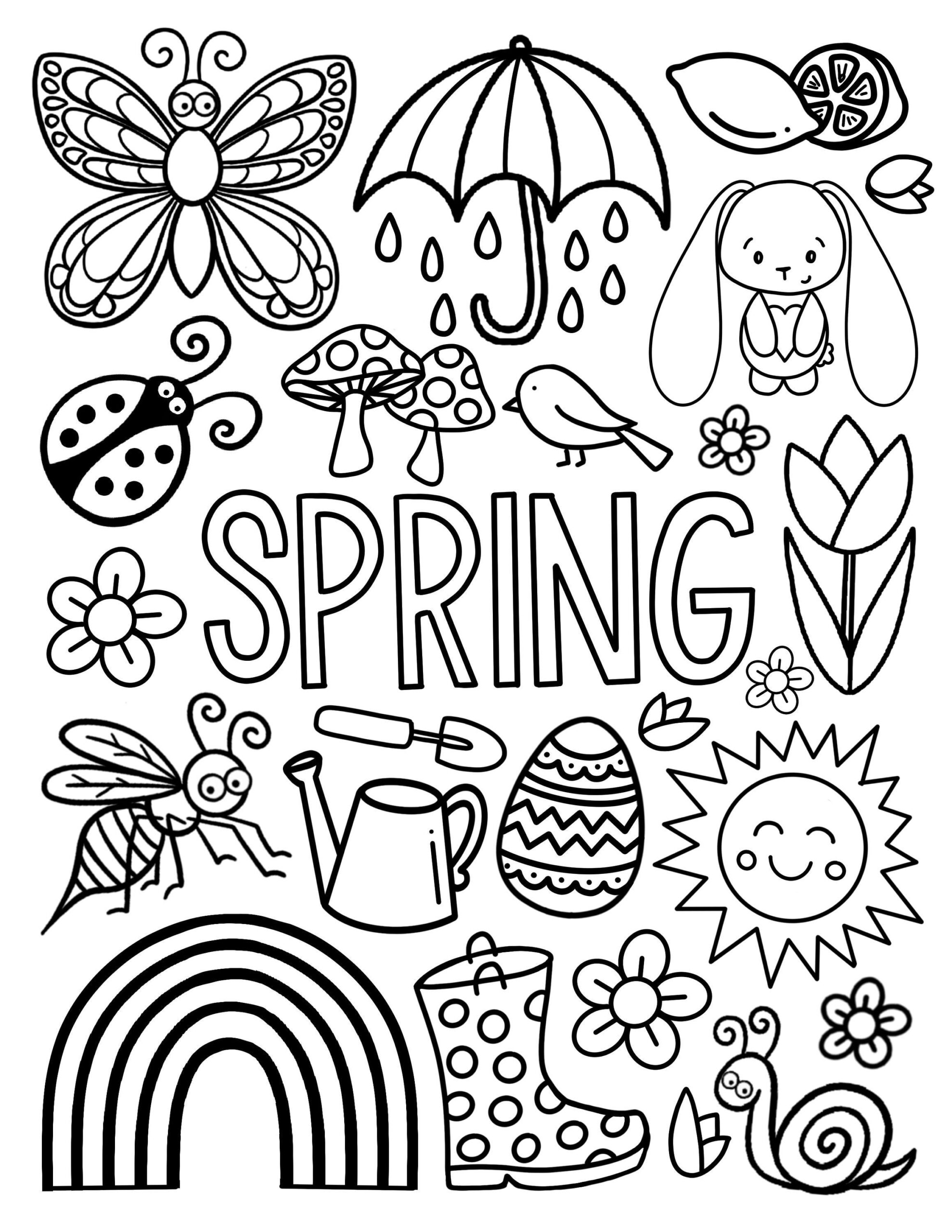 printable spring coloring pages printable spring coloring pages
