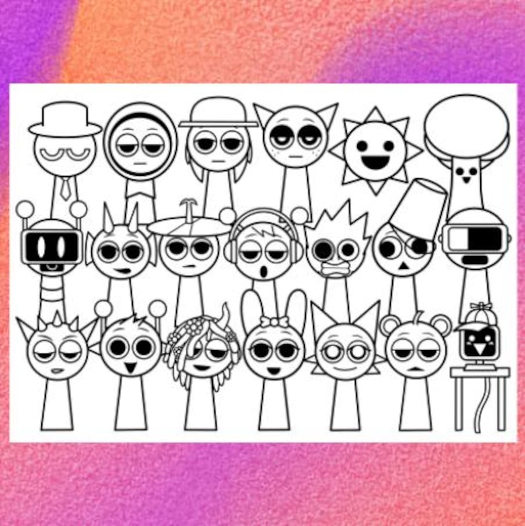 sprunki coloring pages printable sprunki coloring pages printable