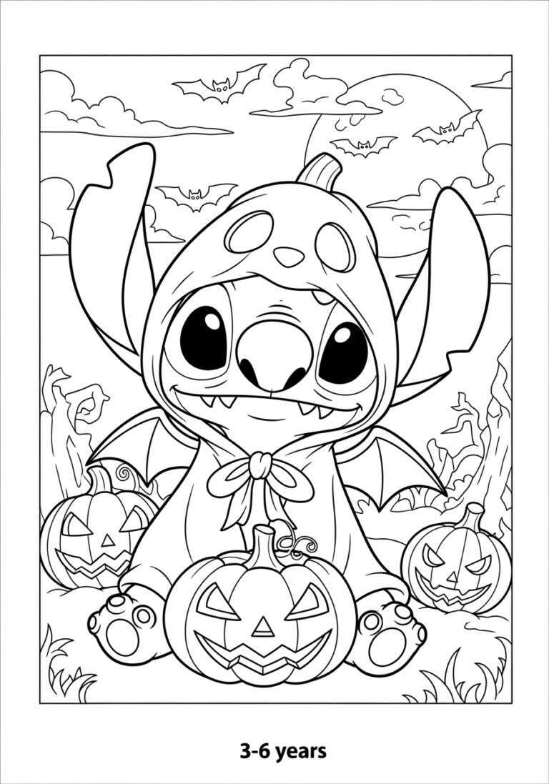 Stitch In Halloween Costume Coloring Page Printable Stitch In Halloween Costume Coloring Page Printable