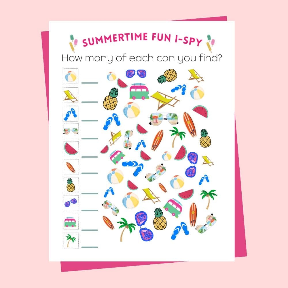 Summer Fun I Spy Printable PLR The Girl Creative Summer Fun I Spy Printable PLR The Girl Creative