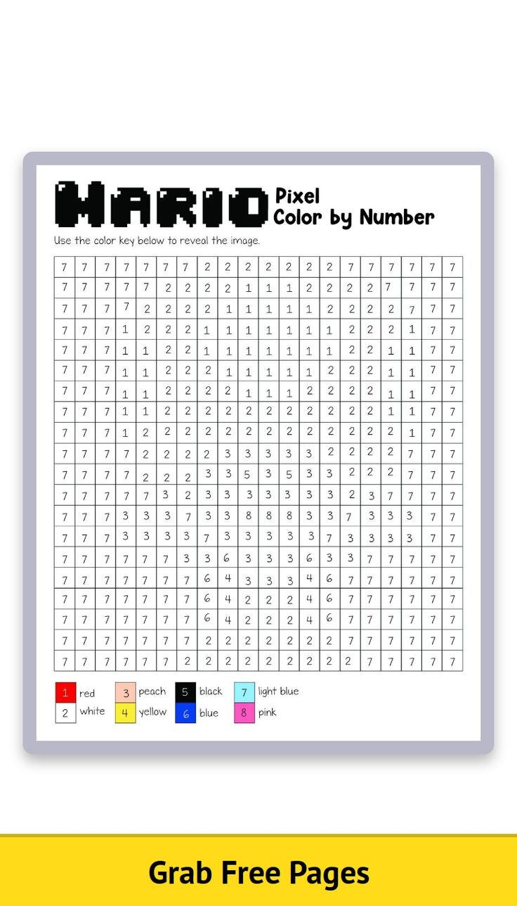 Super Mario Pixel Art Free Coloring Pages  Super Mario Pixel Art Free Coloring Pages