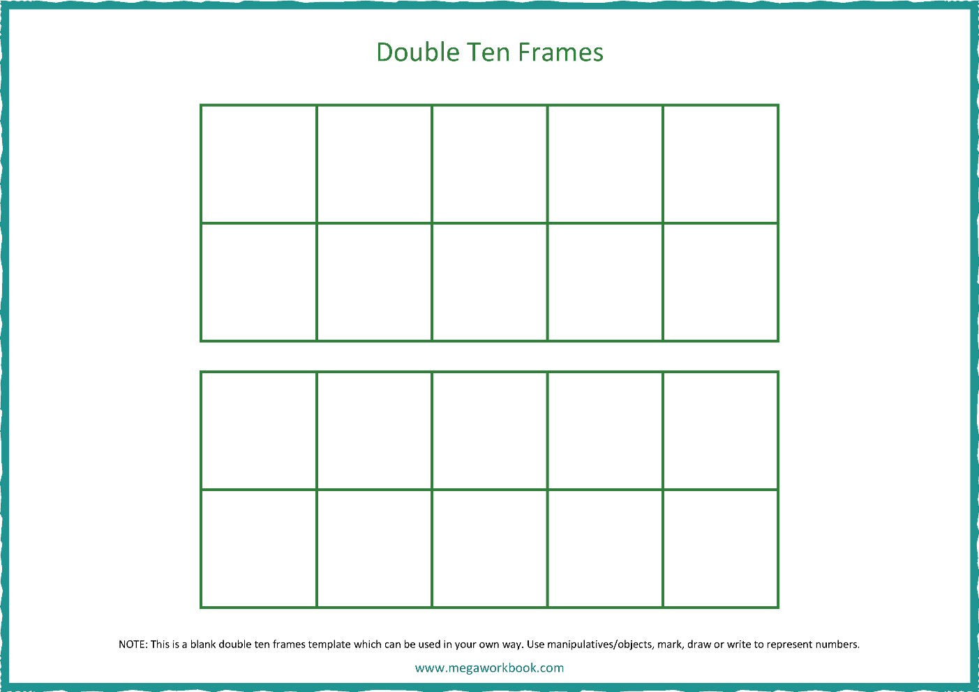 Ten Frame Template Blank Ten Frames Double Ten Frames MegaWorkbook Ten Frame Template Blank Ten Frames Double Ten Frames MegaWorkbook