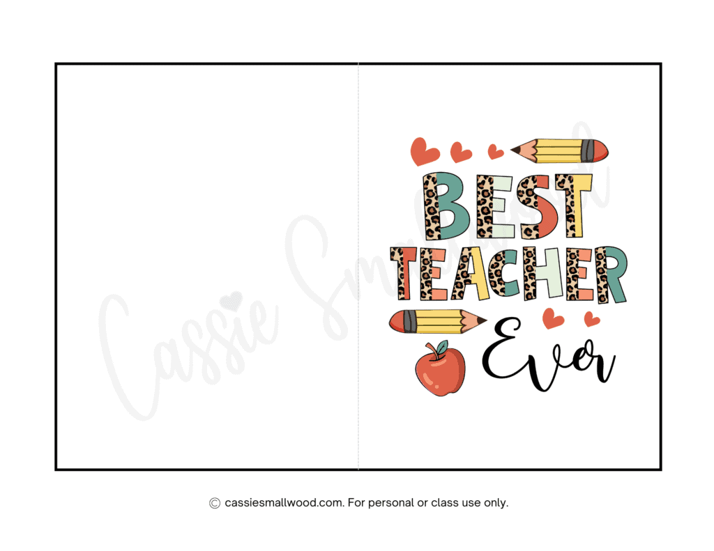THE BEST Teacher Thank You Cards 21 Free Printables Cassie Smallwood